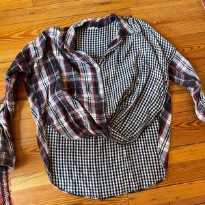 double pattern flannel shirt